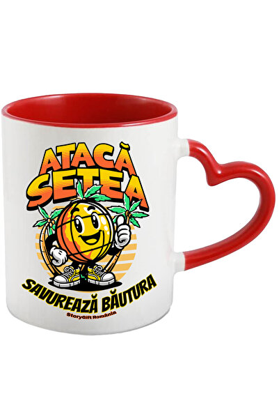 StoryGift Romania Cana Ataca setea, savureaza bautura portocala plaja, 330ml,...