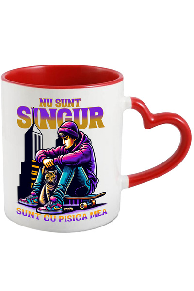 StoryGift Romania Cana Baiat pe skateboard cu o pisica, text NU SUNT SI, 330m...
