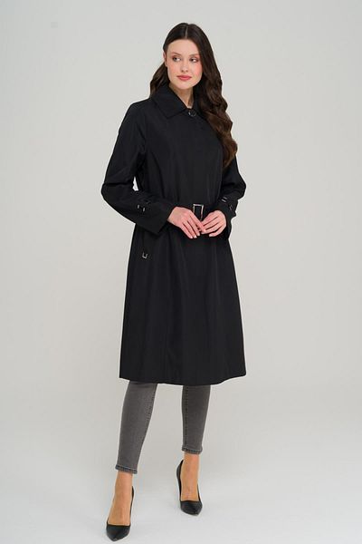 Olcay Καμπαρντίνα Plus Size - Μαύρο πουκάμισο 4302 με λεπτομέρειες και ζώνη γιακά