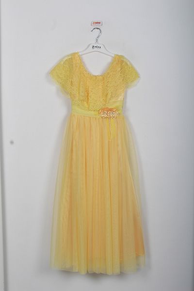 incity Girl's Tulle Lace Floral Belted Evening Dress