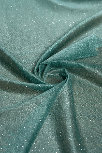 Kumaş Deposu Violet Zümrüt Yeşili Simli Tül