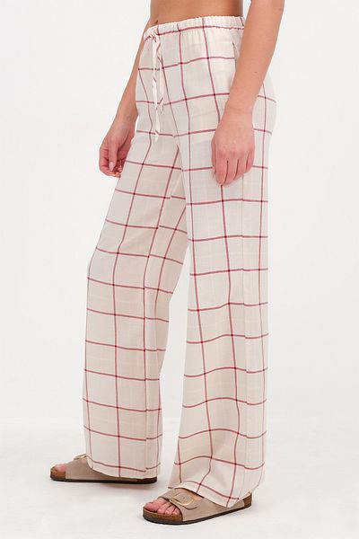Addax Linen Blend Plaid Pants Pn13935