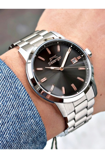 Slazenger Özel Tasarım 24 Ay Garantili 10 ATM Su Geçirmezlik Çelik Kordon Erk...