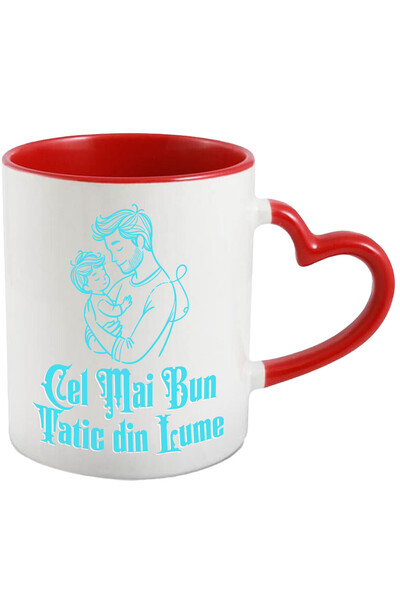 StoryGift Romania Cana cu Silueta Tata Si Copil Bebe Text Cel mai Bun Tatic D...