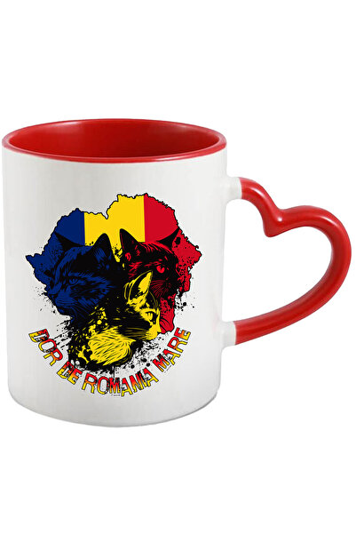 StoryGift Romania Cana Trei pisici steag Romania, dor de casa, 330ml, Ceramic...