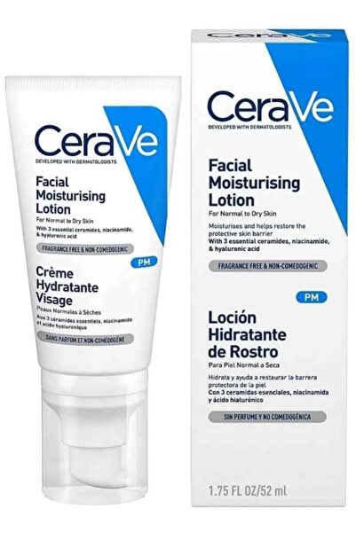 CeraVe PM Facial Moisturizing Lotion | Night Face Moisturizer for Normal to D...