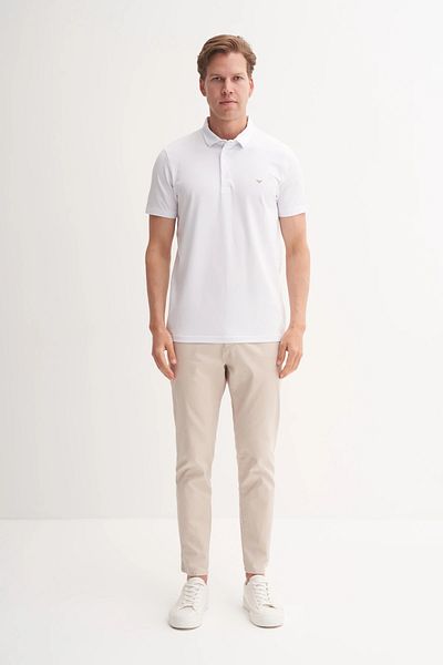 Cazador Slim Fit Polo Neck Lycra Άνετο μασίφ πλεκτό μπλουζάκι 4008