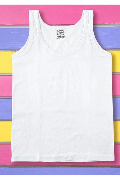 H&S STORE Passion Boy's Combed Cotton Undershirt White Color 6-Pack Comfortable and High Quality