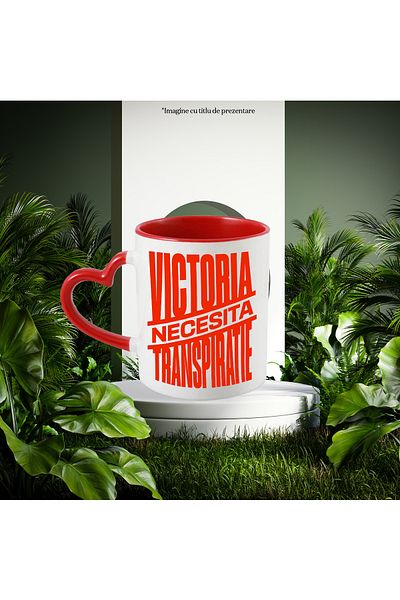 StoryGift Romania Mug Motivational Message Sport Text Victory Requires Sweating, 330ml, Ceramics, With ,STG