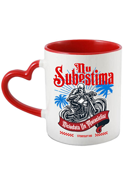 StoryGift Romania Cana cu Schelete Infricosator Pe Motor Insula Tropicala Aventura Mesaj Nu Subest, Cu Maner Inim