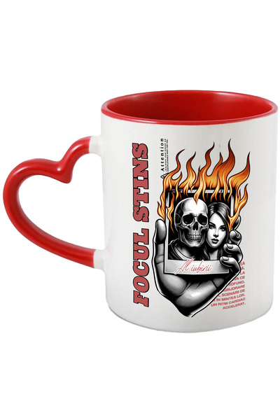 StoryGift Romania Cana Focul stins al inimi poza in flacari despartire, 330ml...