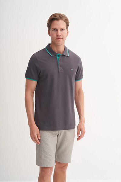 Cazador Μπλουζάκι Polo Neck Slim Fit Pique απλό βαμβακερό μπλουζάκι 4614