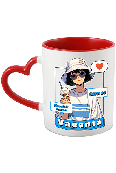 StoryGift Romania Cana Fata stil anime cu inghetata text Gata de vacanta, 330...