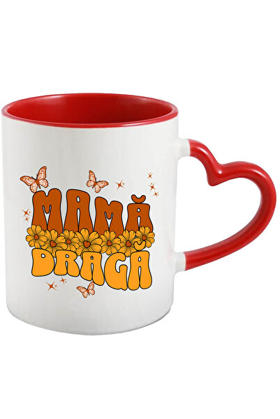 StoryGift Romania Cana Mama draga, flori galbene si fluturi, familie iubire, ...