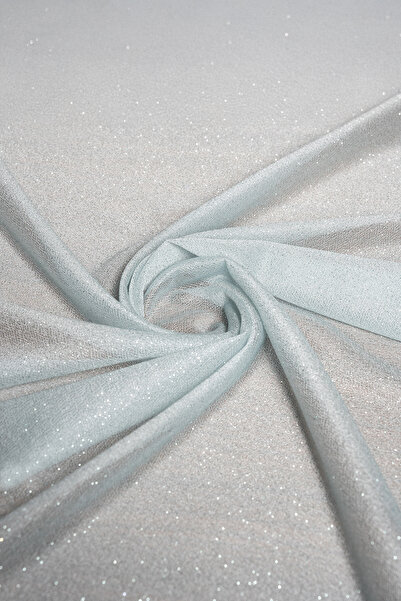 Kumaş Deposu Violet Mint Yeşili Simli Tül