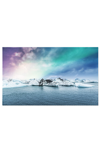 StoryGift Romania Tablou Canvas Cu Lumini Nordice In Norvegia Lofoten - Peisajul Cosmic Al Insulelor Si Muntilor