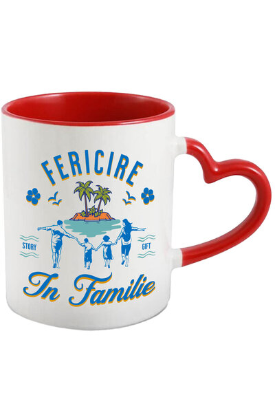 StoryGift Romania Cana cu Portret Familie Insula tropicala, Text Fericire in ...