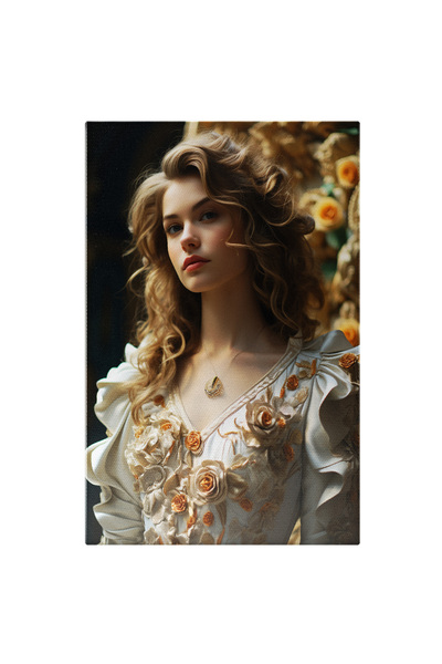 StoryGift Romania Tablou Canvas: Printesa Florilor Blond, Croiala Costum, Mod...