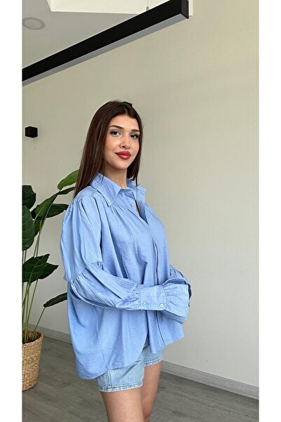 modadagiyim Cămașă de damă cu șnur și mâneci