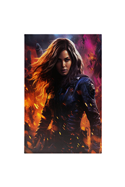 StoryGift Romania Tablou Canvas: Fantastic Fata In Costum De Piele Printre Fl...