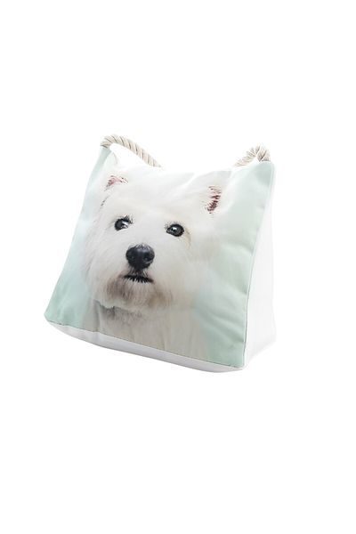Zen & Zen Decorative doorstop with white puppy print, 18 x 12 x 18 cm