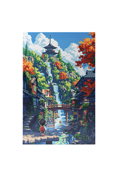 StoryGift Romania Tablou Canvas: Desen Cu O Fetita Cu Ghiodanul In Spate Intr-o Zona Asiatica - Solo Pictura Digi