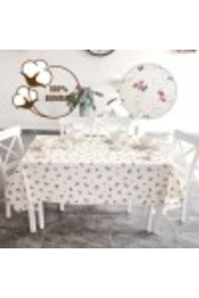 Pucioasa Teflon-coated cotton tablecloth, 160x320cm, Pink flowers