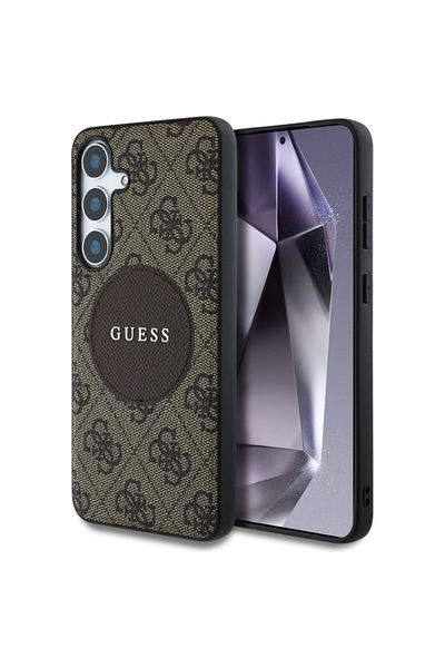 Guess Case for Samsung Galaxy S25 Plus, Circle Classic Logo MagSafe, Guess, Brown