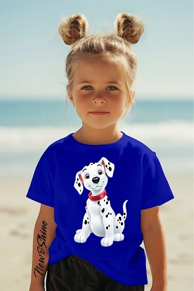 New Shine 1 tricou este un cadou pentru achiziții de 6 și peste în coș - Tricou pentru copii oversize imprimat cu imprimeu dalmat