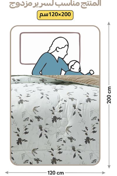 Donetella Comforter Set Single Size, 4-Pcs, 170x230 cm, Printed, All Season, Microfiber, 350 GSM