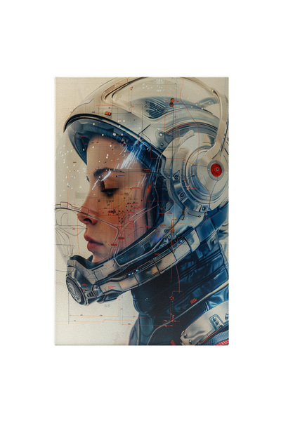 StoryGift Romania Tablou Canvas: Fată Astronaut Din Profil Cu Detalii Și Culo...