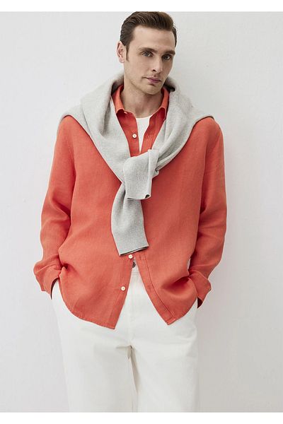 Mavi Red Linen Shirt Regular Fit 0211496-70697