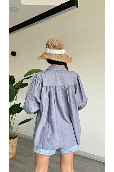 modadagiyim Жіноча сорочка з збірками та деталями на рукавах