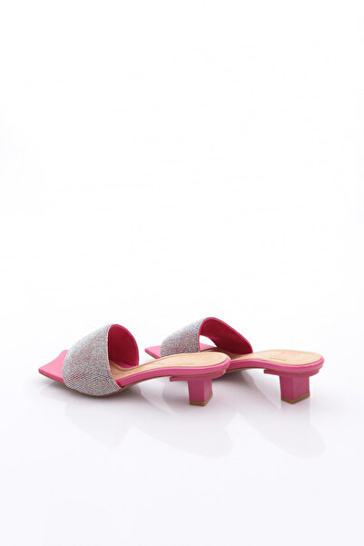 DGN 8011 Жіночі срібні капці на низьких підборах з камінцями