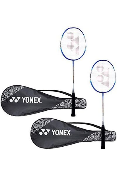 YONEX ZR 100 Light Aluminum Blend Badminton Racquet with Full Cover (Blue)-Set of 2