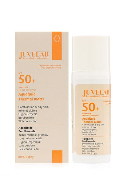 JUVELAB Light Tinted CC Cream Aqua fluid Thermal Water SPF 50+ Sunscreen 40ml
