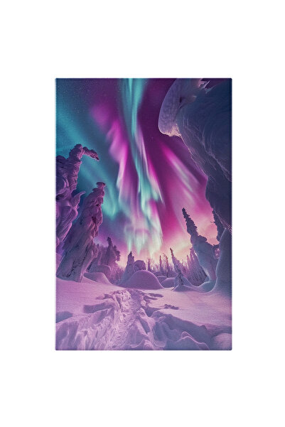 StoryGift Romania Tablou Canvas: Peisaj De Iarnă Cu Zăpadă Și Pomi Înzăpeziți...