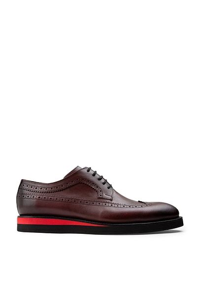 Deery Pantofi casual pentru bărbați din piele naturală roșu Claret