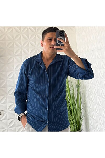 WENMİNG ΑΝΔΡΙΚΟ ΠΟΥΚΑΜΙΣΟ ΜΠΛΕ ΡΙΓΕΣ