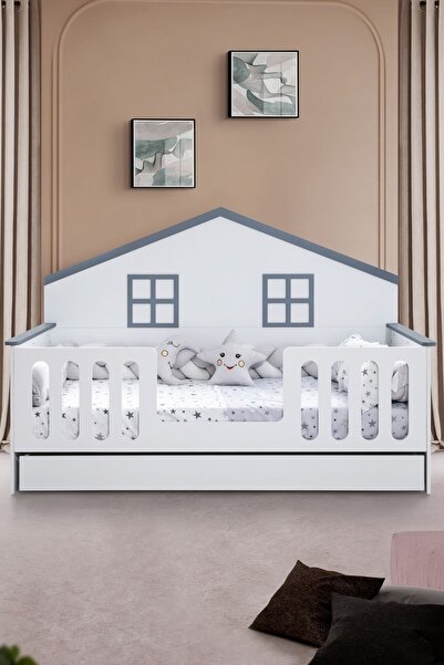 Setay Yavrulu Karyola, Bello Yavrulu Montessori Yatak - Gri