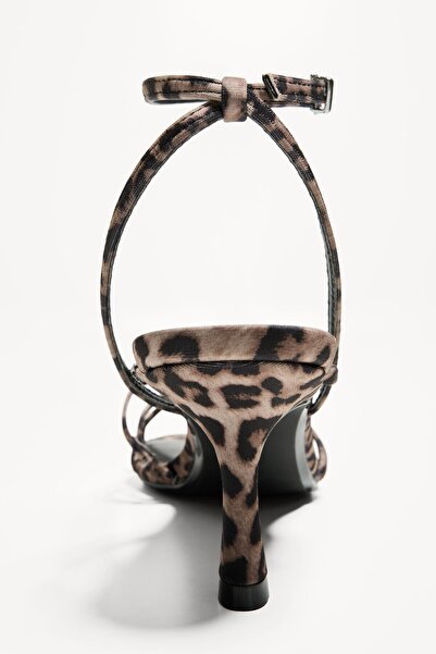 Bershka Animal print multi-strap heeled sandals