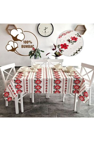 Pucioasa Teflon-coated cotton tablecloth, 160x320cm, traditional pattern V1