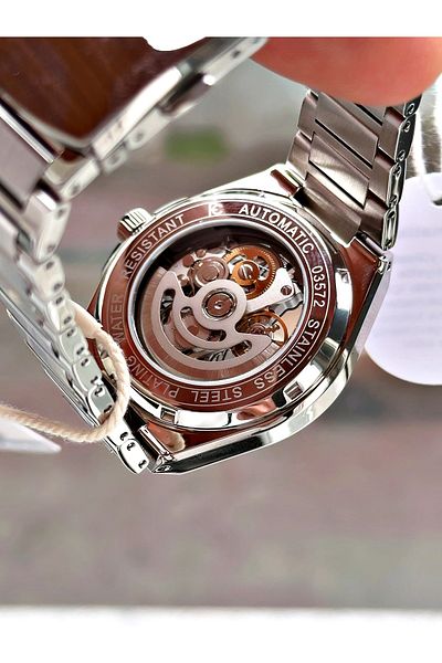 Ferrucci Silver Color Steel Cord Business Automatic Steel Cord Men's Wristwatch + Bracelet