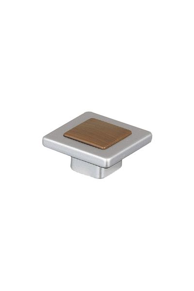 flores Buton pentru mobila patrat, din plastic, 1104-07, nuc