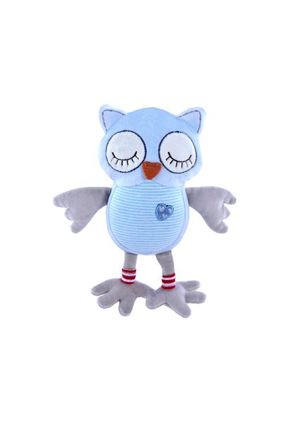 zola Bufnita Mimi din plus, albastra cu gri, 21 cm