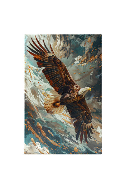 StoryGift Romania Tablou Canvas: Cerul Imitat În Culori Într-o Pictură Cu Un Vultur În Zbor- Adânc În Acțiune Pi