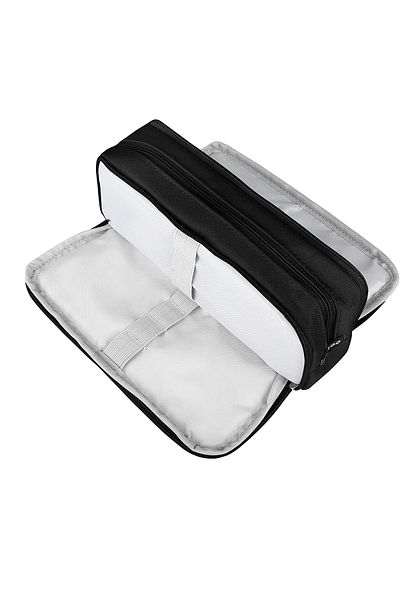 zola Storage pencil case, 3 compartments, 22x5x9 cm, black
