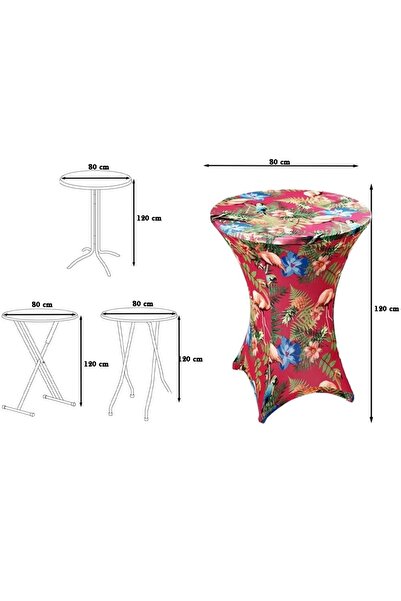 Quasar & Co. Set of 4 event table covers, elastic, round, tablecloths for cocktail/catering, d70-75cm, h82cm