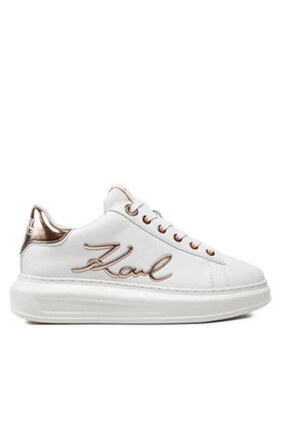 Karl Lagerfeld Women's Sneakers white KARL LAGERFELD-KL62510A 11P WHITE TEXTURED LTHR W/PINK