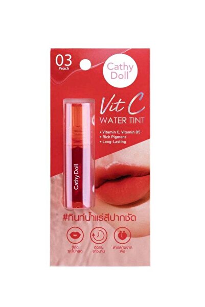Cathy Doll Vit C Water Tint 03 Peach – Long-Lasting Lip Tint with Vitamin C &...
